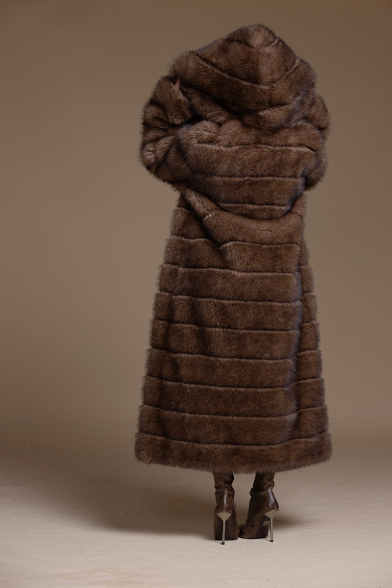Hooded Faux Fur Coat