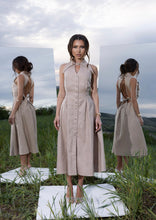 Load image into Gallery viewer, Linen Reverie Beige Dress