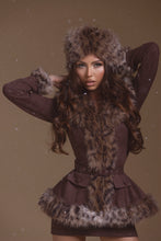 Load image into Gallery viewer, Suede Faux Fur Jacket & Skirt Set