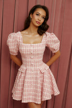 Load image into Gallery viewer, Pink Puff Tweed Dress