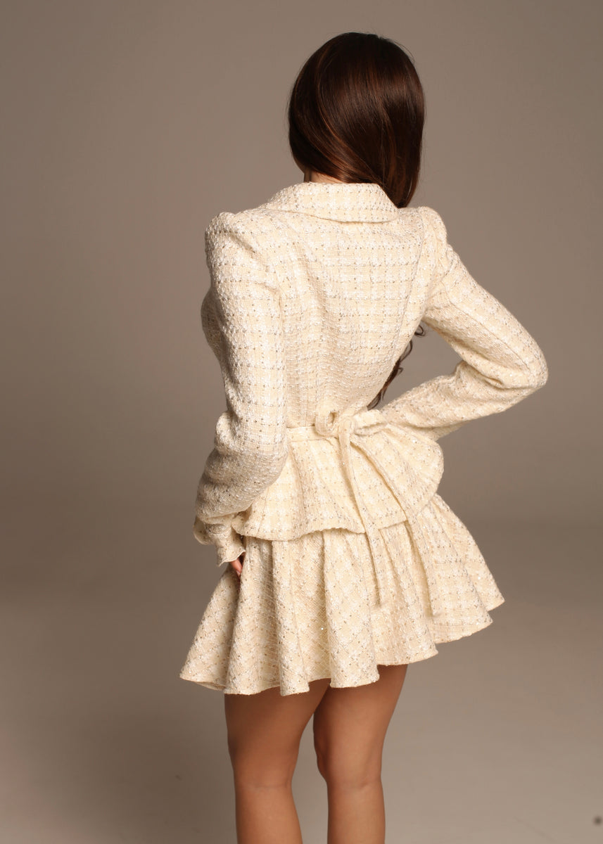 Cream Tweed Grace Blazer & Skirt Set
