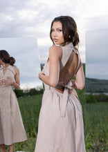 Load image into Gallery viewer, Linen Reverie Beige Dress