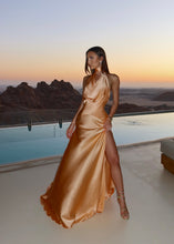 Load image into Gallery viewer, Mirage Silk Dress in Peach