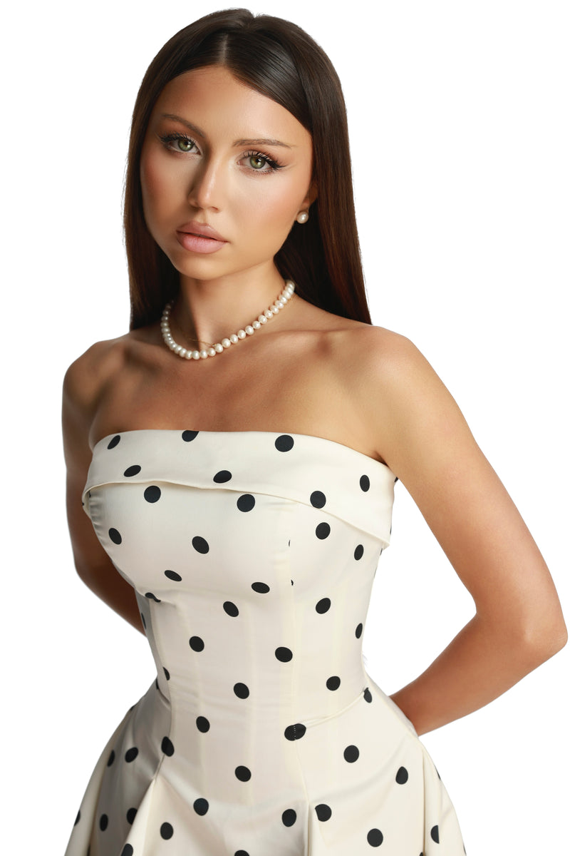 Lola White Polka Dress