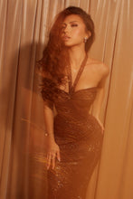 Load image into Gallery viewer, Golden Eclipse Crystal Dress