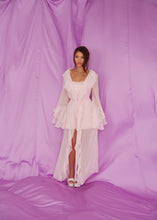 Load image into Gallery viewer, Rosé Ruffle Silk Robe