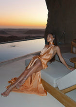 Load image into Gallery viewer, Mirage Silk Dress in Peach