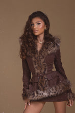Load image into Gallery viewer, Suede Faux Fur Jacket & Skirt Set