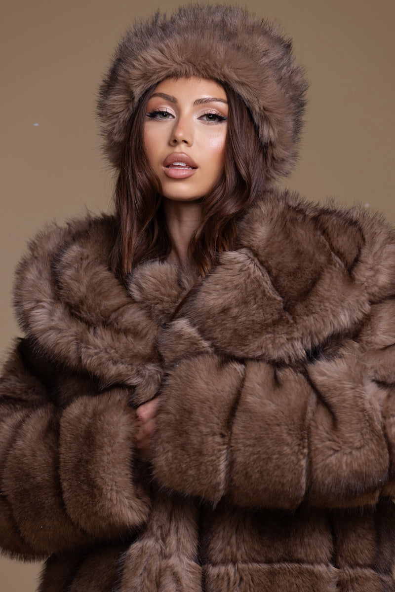 Hooded Faux Fur Coat