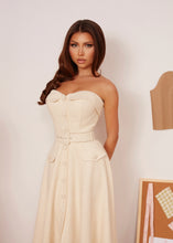 Load image into Gallery viewer, Lady Malliny Cream Tweed Dress
