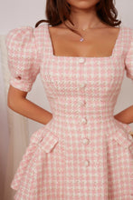 Load image into Gallery viewer, Rose Puff Tweed Dress