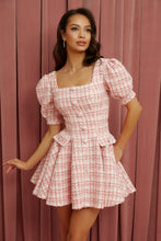 Load image into Gallery viewer, Pink Puff Tweed Dress