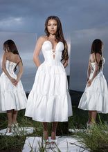 Load image into Gallery viewer, Miss Malliny White Dress with Plunging Décolleté
