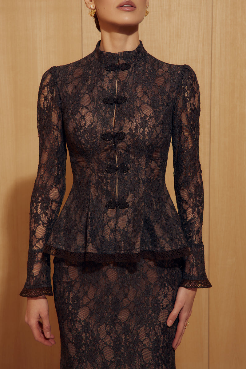 Amaya Brown Lace Set