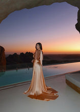 Load image into Gallery viewer, Mirage Silk Dress in Peach