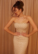 Load image into Gallery viewer, Luna Champagne Macramé Dress
