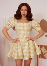 Load image into Gallery viewer, Pistachio Puff Tweed Dress