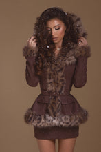 Load image into Gallery viewer, Suede Faux Fur Jacket & Skirt Set