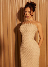 Load image into Gallery viewer, Luna Champagne Macramé Dress