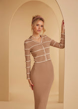Load image into Gallery viewer, Cappuccino Cream Knit Cardigan & Skirt Set