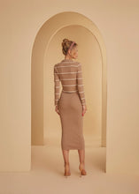 Load image into Gallery viewer, Cappuccino Cream Knit Cardigan & Skirt Set