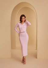 Load image into Gallery viewer, Strawberry Soufflé Knit Cardigan & Skirt Set