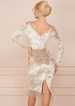 Load image into Gallery viewer, MALLINY ICON Cappuccino Velvet Dress