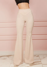 Load image into Gallery viewer, Beige Slim Fit Flared Trousers