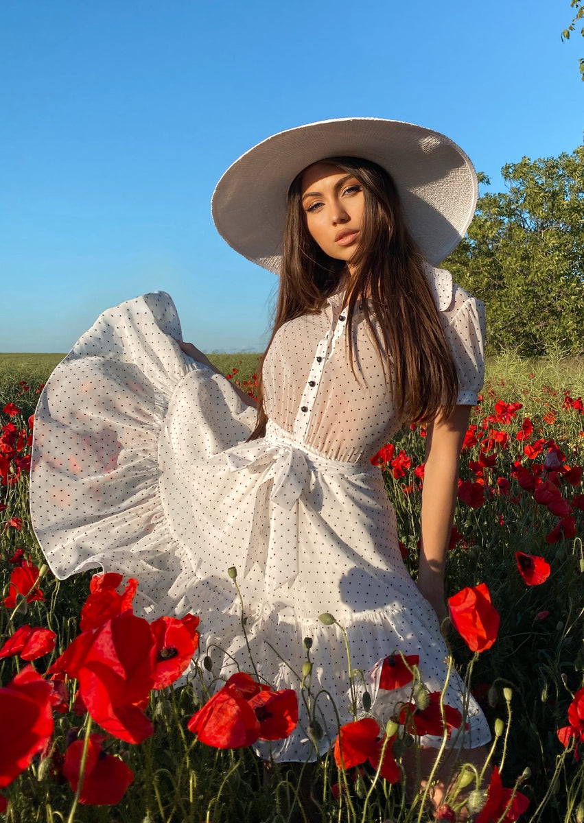 White Polka Dots Dress