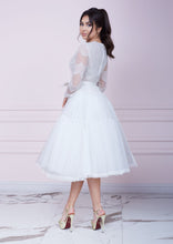 Load image into Gallery viewer, PARIS White Lace and Tulle Midi Dress