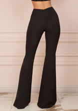 Load image into Gallery viewer, Black Slim Fit Flared Trousers