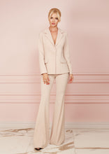 Load image into Gallery viewer, Beige Slim Fit Flared Trousers