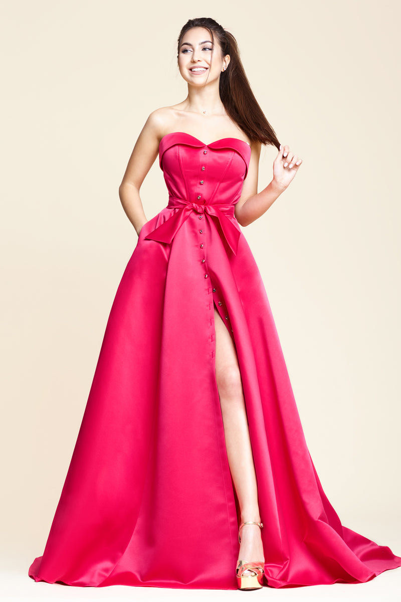LADY MALLINY Long Fuchsia Dress