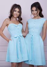 Load image into Gallery viewer, LADY MALLINY AQUA Blue Bustier Midi Dress