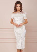 Load image into Gallery viewer, OLD HOLLYWOOD White Velvet Dress LIMITED EDITION