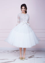Load image into Gallery viewer, PARIS White Lace and Tulle Midi Dress