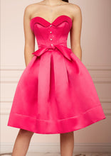 Load image into Gallery viewer, LADY MALLINY Fuchsia Bustier Midi Dress