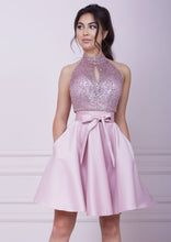Load image into Gallery viewer, BONBON Pink Sequin Midi A-line Dress