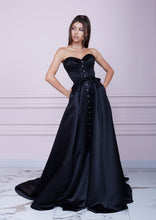 Load image into Gallery viewer, LADY MALLINY Black Long Bustier Dress