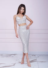 Load image into Gallery viewer, MALLINY STAR Silver Sequin Two-Piece Set