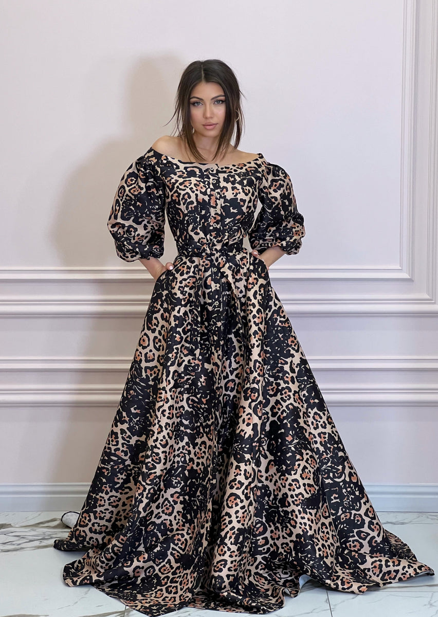 DUCHESS Leopard Print Long Dress