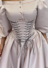 Load image into Gallery viewer, MALLINY Waist-Shaping Royal Pearl Beige Corset