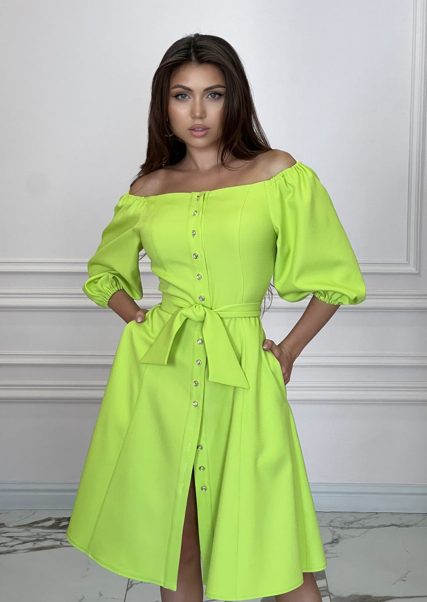 "Déjà Vu" Lime Dress