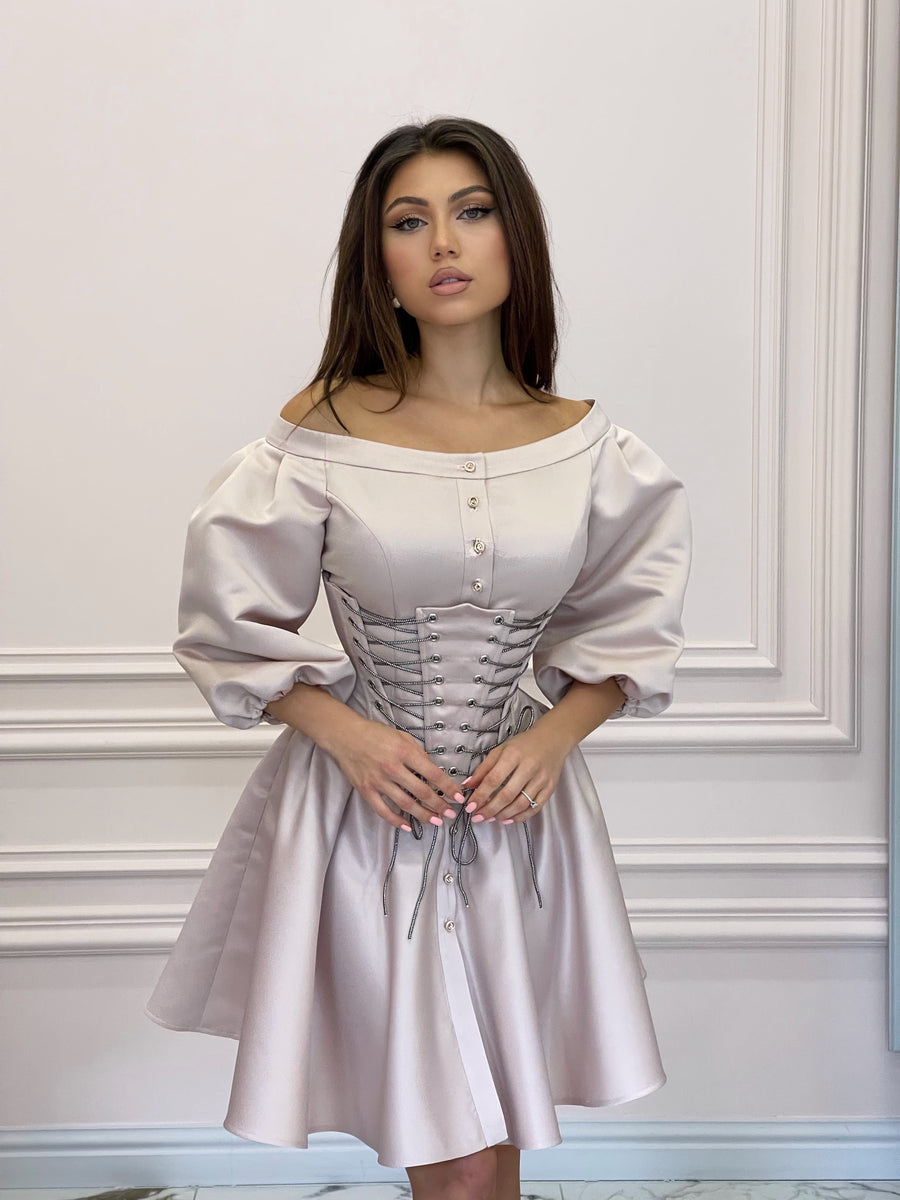 MALLINY Waist-Shaping Royal Pearl Beige Corset