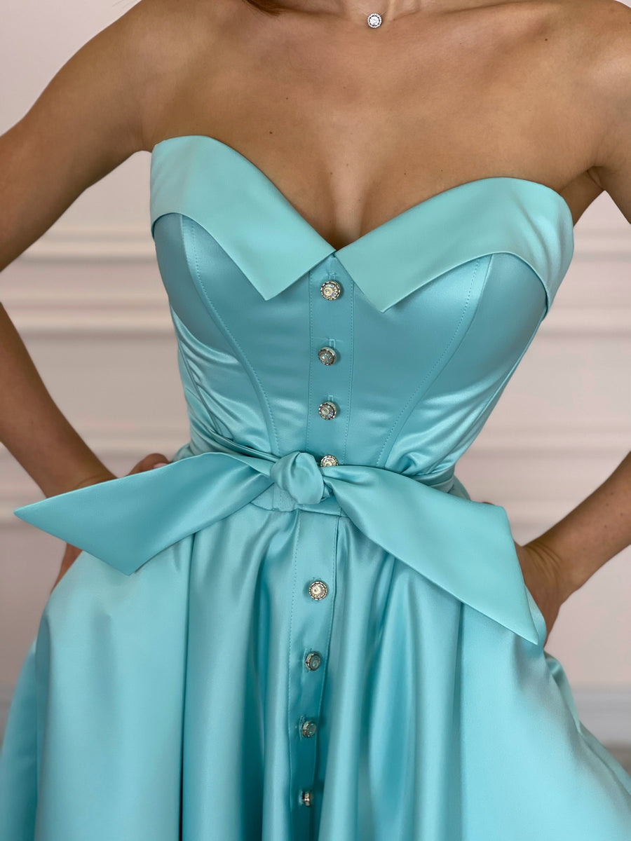 LADY MALLINY AQUA Blue Dress