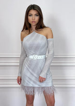 Load image into Gallery viewer, Seline Mini Dress with Feathers