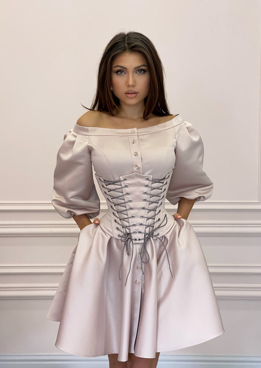 MALLINY Waist-Shaping Royal Pearl Beige Corset