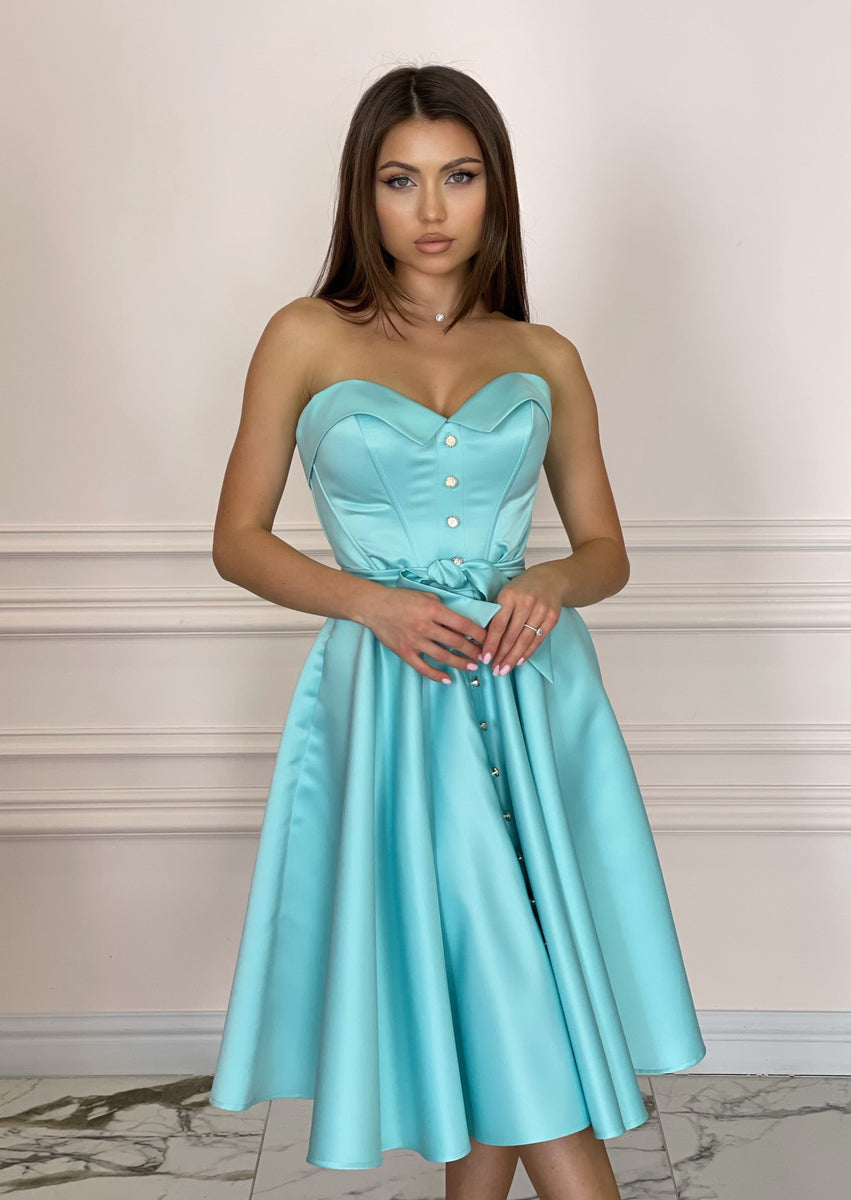 LADY MALLINY AQUA Blue Dress