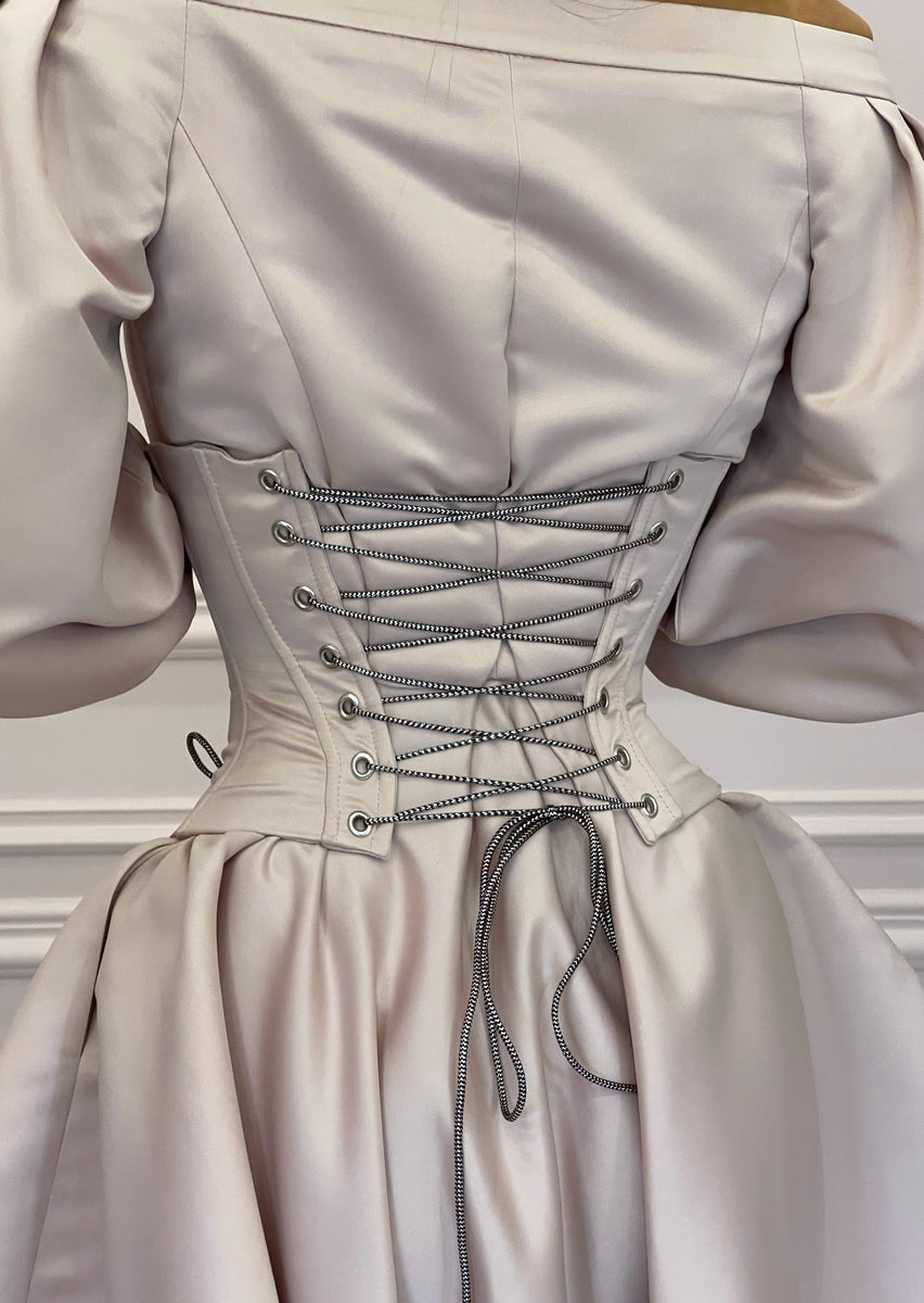 MALLINY Waist-Shaping Royal Pearl Beige Corset