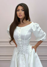 Load image into Gallery viewer, MALLINY Waist-Shaping Royal White Corset